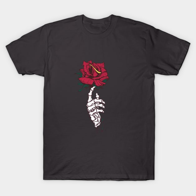 Skull and Rose T-Shirt by White Name